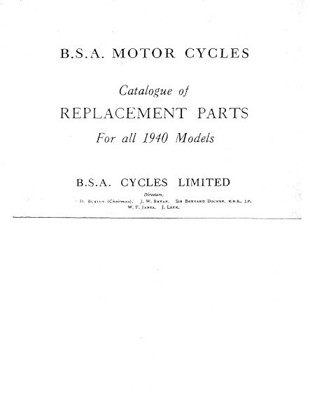 bsa cycle spare parts