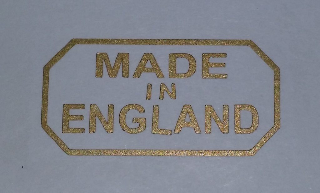 Royal Enfield Made In England Decal Gold Baxter Cycle 2732