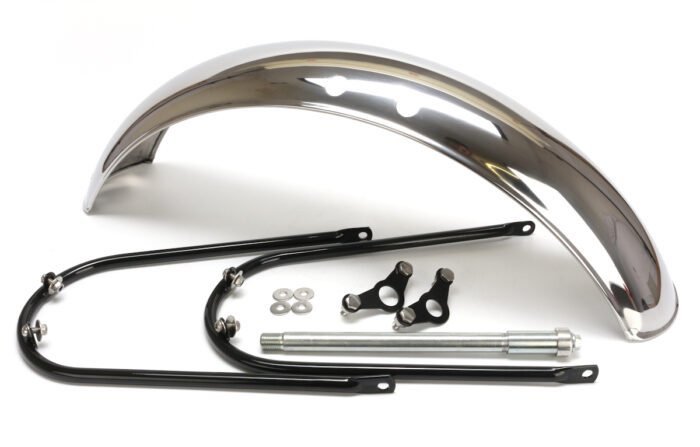 Polished Stainless Steel Front Fender, '60s Style with Stays - INT/GT 650