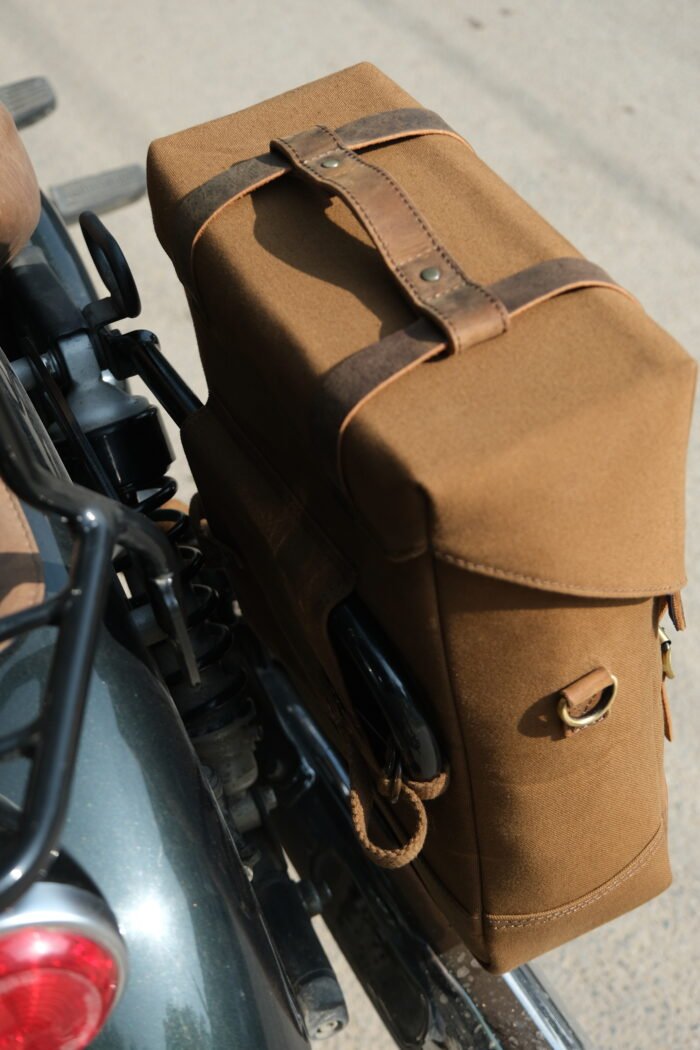 Ventura Canvas Saddlebags with Stays, Brown - Image 5