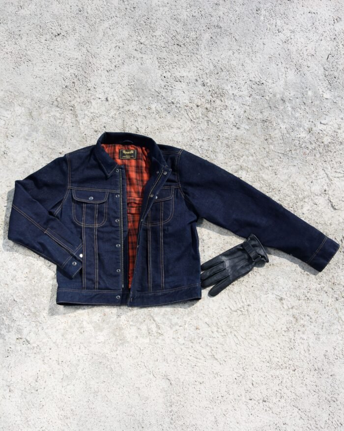 Trip Machine "Zero" Denim Riding Jacket, Blue - Image 2